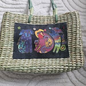 Sun Fun Artistic Dog Design Woven Tote Bag